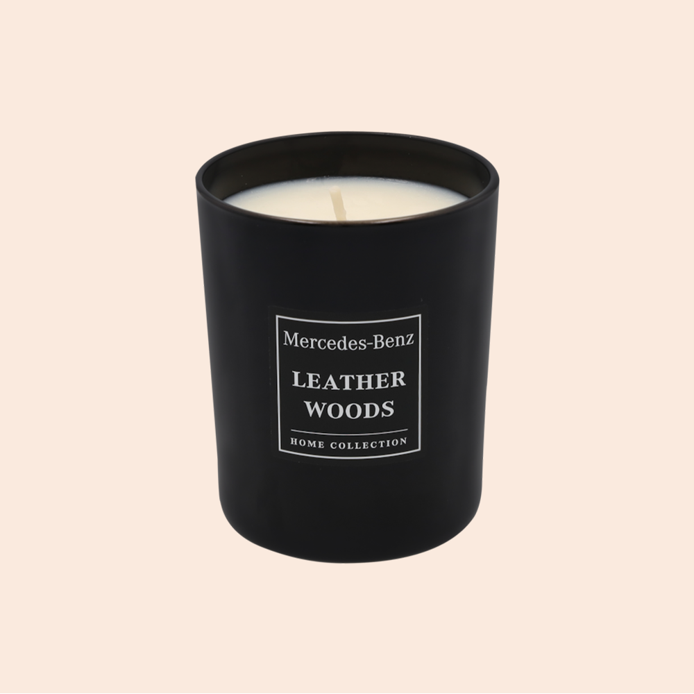 MERCEDES-BENZ SCENTED CANDLE 180G - LEATHER WOODS new