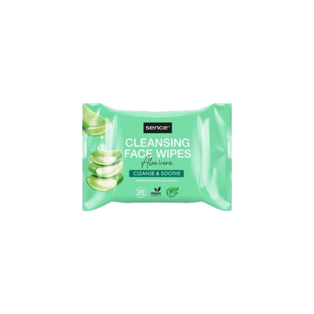 Sencebeauty Facial Cleansing Wipes 25Pcs Aloe Vera New