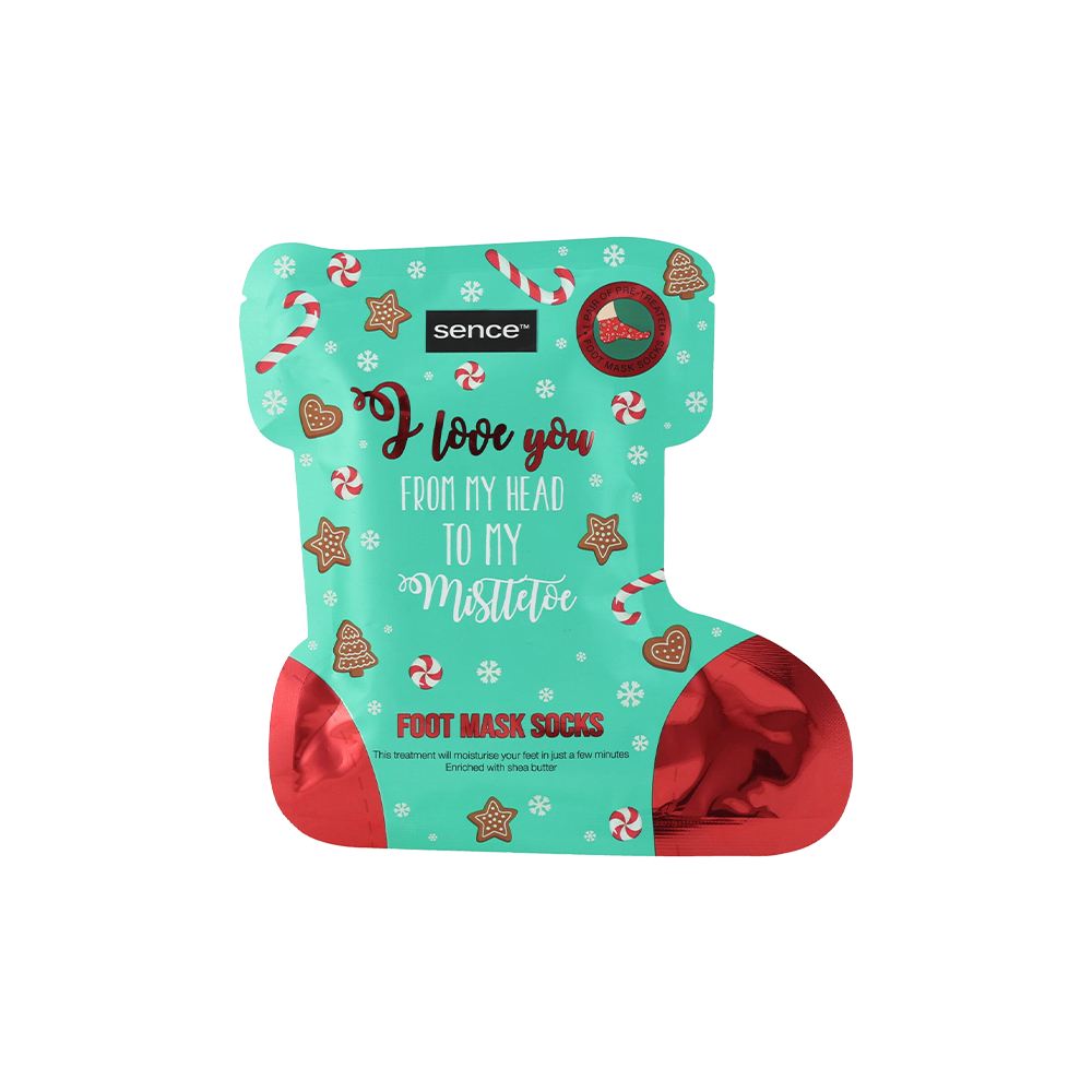 Sence 18Pcs Foot Mask 2X20Ml Printed Shaped Holiday Spirit