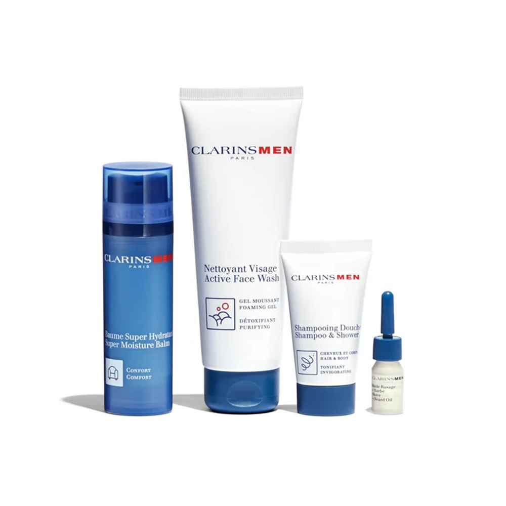 MEN SPR MOIST BALM 50ML+ACTIVE FACE WASH 125ML+SHAMPOO&SHWER 30ML+DS EYE SMPL